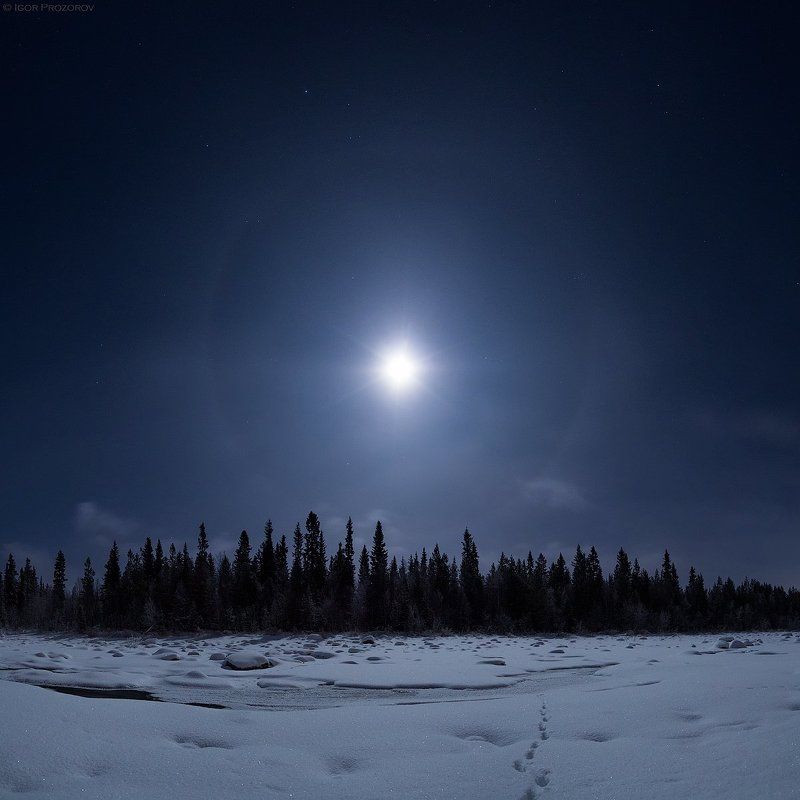 кольский полуостров, полнолуние, ночное фото Ночь на рекеphoto preview