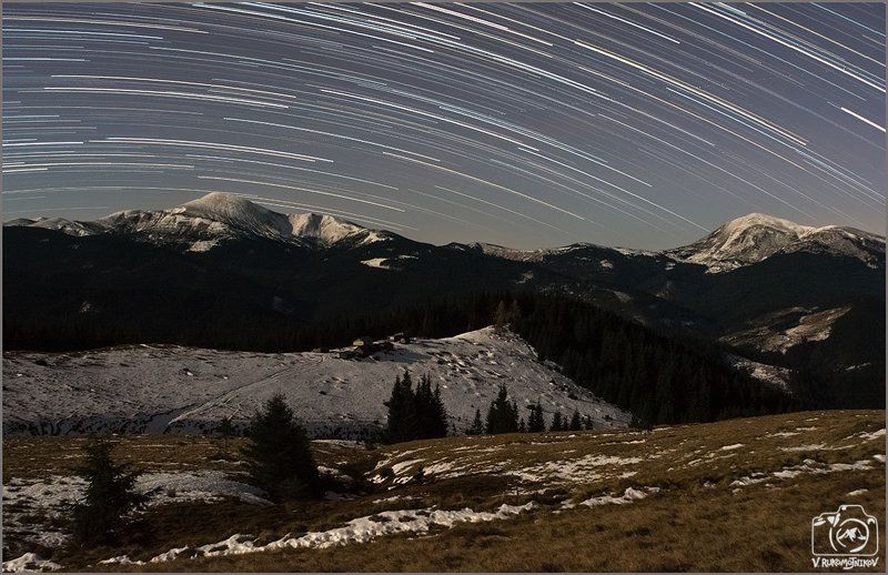 горы, карпаты, зима, черногора, кукул, звезды, ночь, треки, АстроКарпатыphoto preview