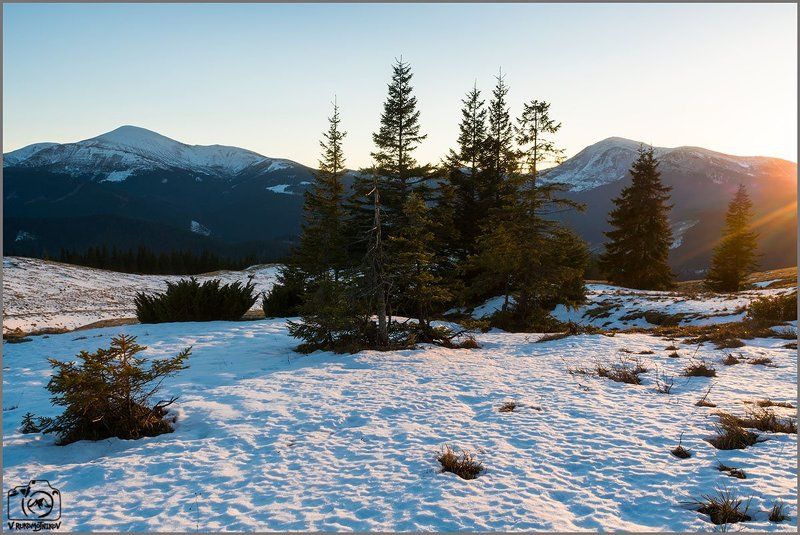 украина,карпаты, горы, кукул, черногора, закат, зима, говерла, петрос, Черногорские вершиныphoto preview