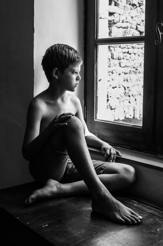 children, black&white, fine art, portrait, Inside Outsidephoto preview