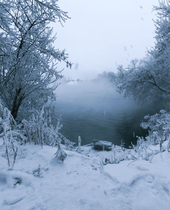 зима, снег, туман, утро, горячка, пейзаж, красота Горячкаphoto preview