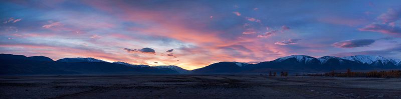утро, рассвет, облака, осень, курайская степь, северо-чуйский хребет, горный алтай Pro две стороны рассвета в Курайской степиphoto preview