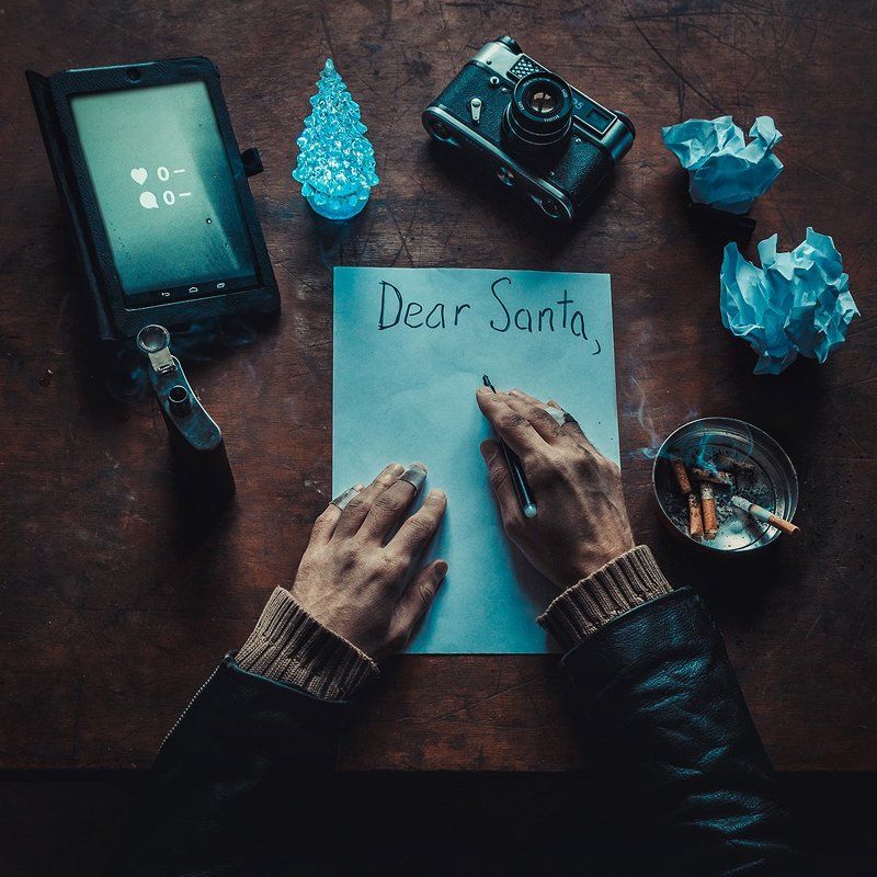 xmas,santa,letter,photographer,camera,hands,new year,greetings,cigarette,joke Letter to Santaphoto preview