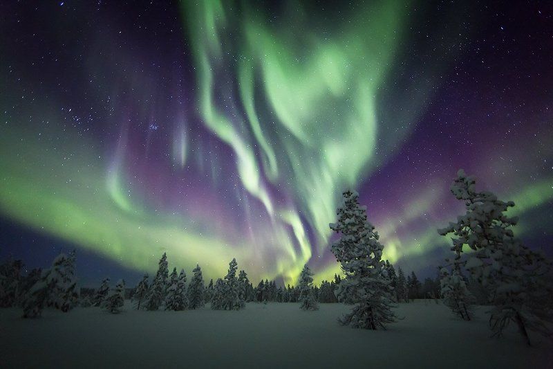 пейзаж природа, кольский п-ов, полярное сияние *** фото превью