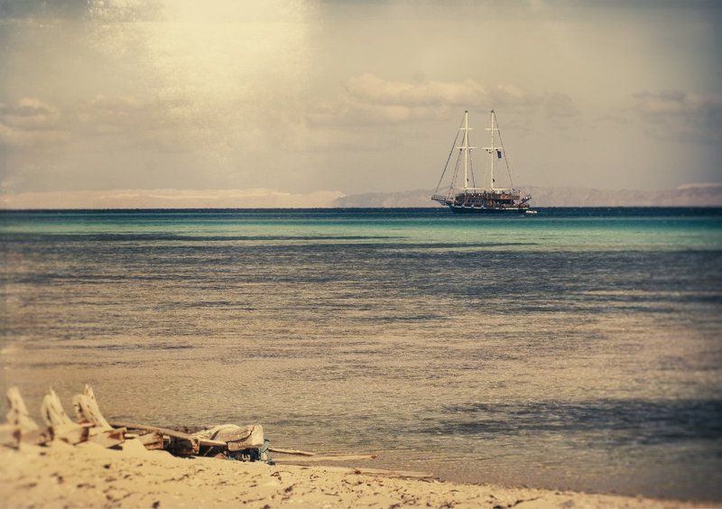 мечты, пейзаж, море, солнце, фрегат, песок ***photo preview