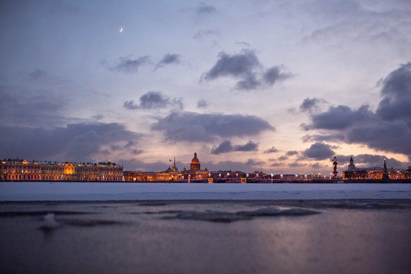 санкт-петербург, зима, мороз, закат, огни, рождество, город рождествоphoto preview