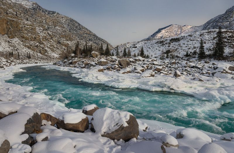 Зимняя бирюза Катуни.photo preview