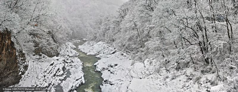 кавказ, адыгея, zubr-photo,зима, река, снег, лес Белая - Белаяphoto preview