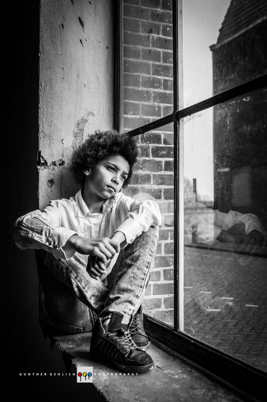 children, portrait, fine art, conceptual, black and with A bad dayphoto preview