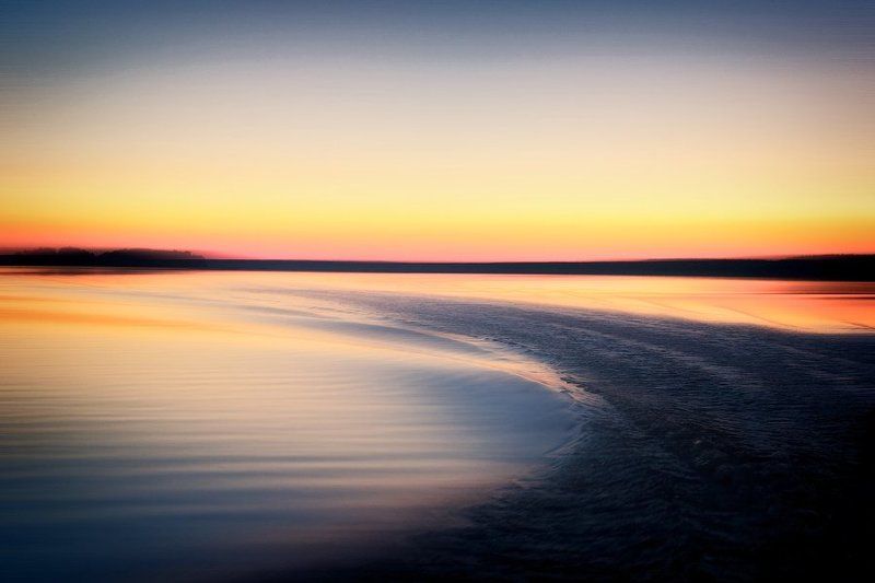 россия, ладога, озеро, закат, вода, поворот, отражение, горизонт, dyadyavasya Поворот на водеphoto preview