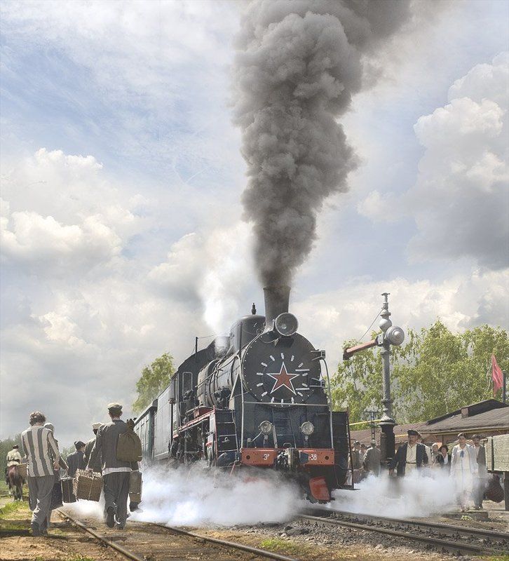 паровоз, эр, люди, лето, путь Вернувшимся...photo preview