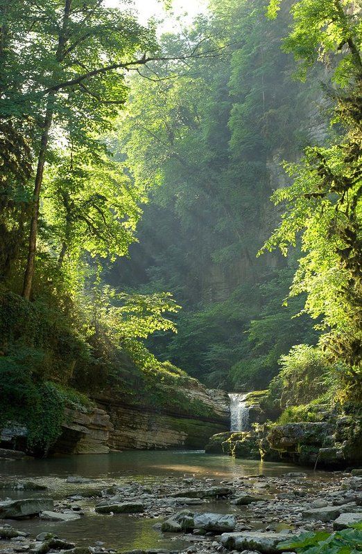 псахо, водопад, каньон, утро Утро в каньоне Псахоphoto preview