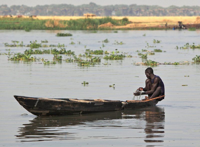 нил, рыбак, лодка, река, рыбалка На Нилеphoto preview