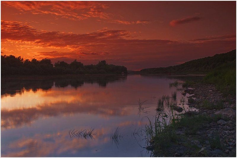 ока, закат, река, вечер Закат над Окойphoto preview