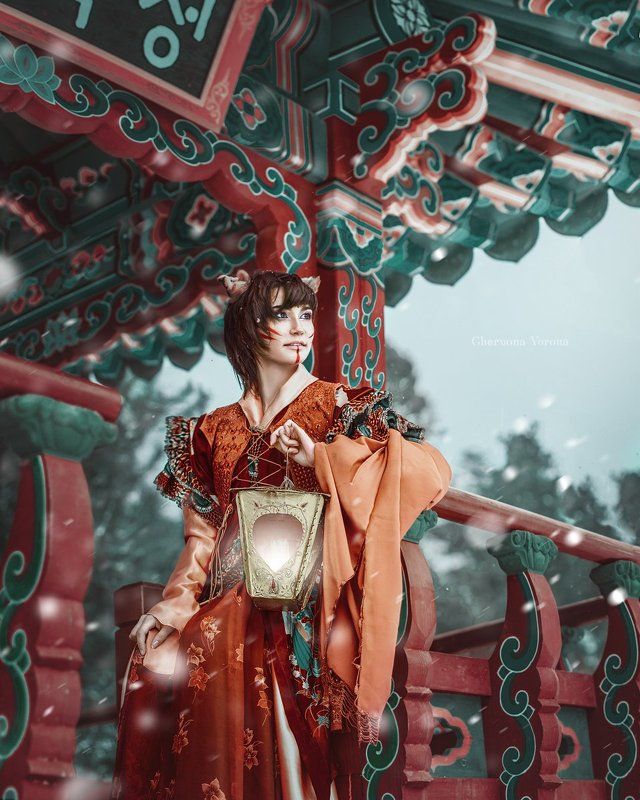 восток, кимоно, лиса,  Кицунеphoto preview