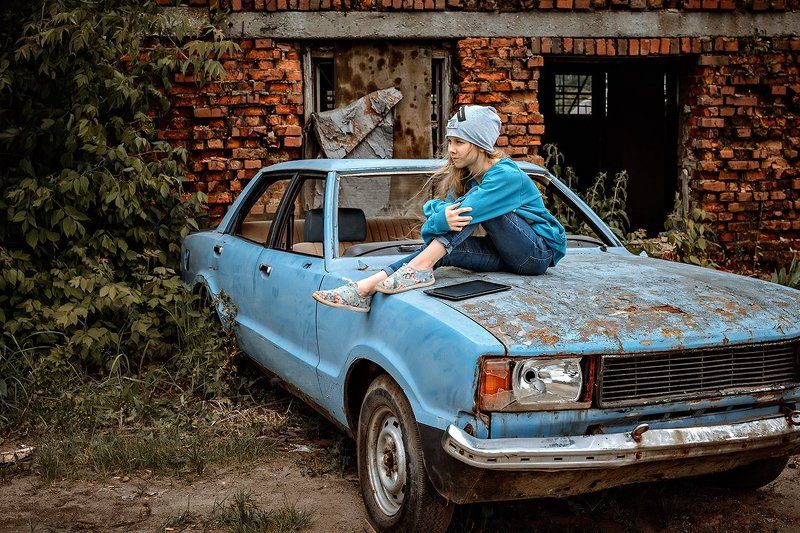 35 мм, nikon, авто, девочка, свалка,  машина ***photo preview