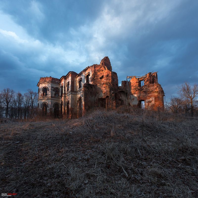 Россия, город, Питер, СПб, Санкт-Петербург, руины, усадьба, панорама, закат, вечер, небо, golubevphoto, Russia, city, SPB, St Petersburg, Saint-Petersburg, evening, sunset, sky Руиныphoto preview