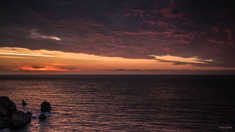 Крым, пейзаж, рассвет, море, солнце, природа, горы, облака Рассвет на мысе Меганом photo preview