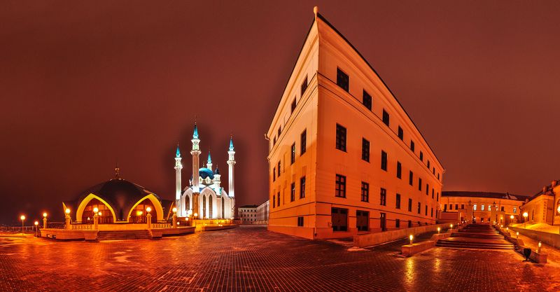 кремль, казань, город, татарстан, панорама, россия, вечер, зима, кул-шариф, музей Казанский кремльphoto preview