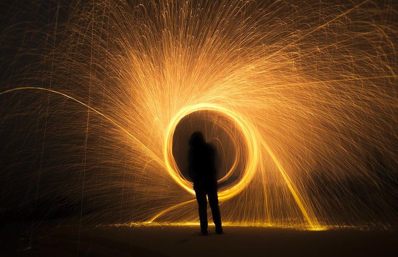 landscape, nature, long exposure, sparks, fire, red, Dancing with the sparks.photo preview