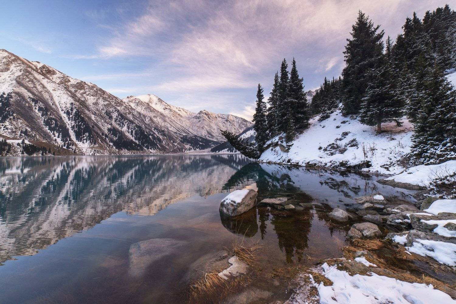 Большое Алматинское озеро, горы, озеро, Казахстан, Максим