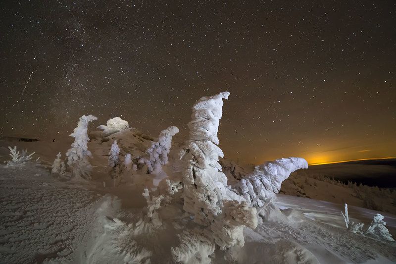 таганай, южный урал, ночь, снег Ночная прогулка.photo preview