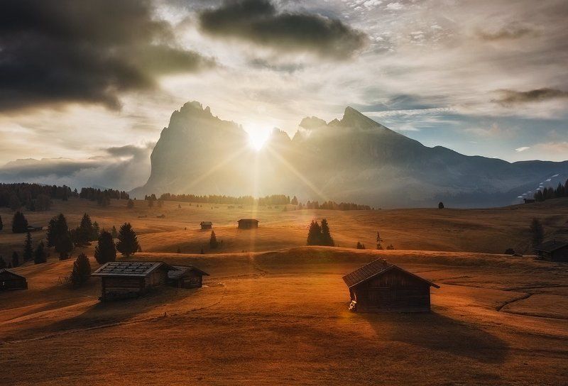 dolomites, sunrise, alps, Seiser Almphoto preview