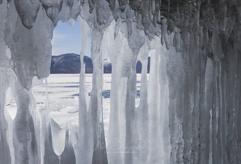 пейзаж, зима, байкал, лед, лёд, сосульки, сталактиты, baikal, winter, ice, icicles Ледяная арфаphoto preview