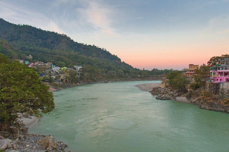 Индия, Ришикеш, Ганга, India, Sunrise, Рассвет Утро с видом на Гангуphoto preview