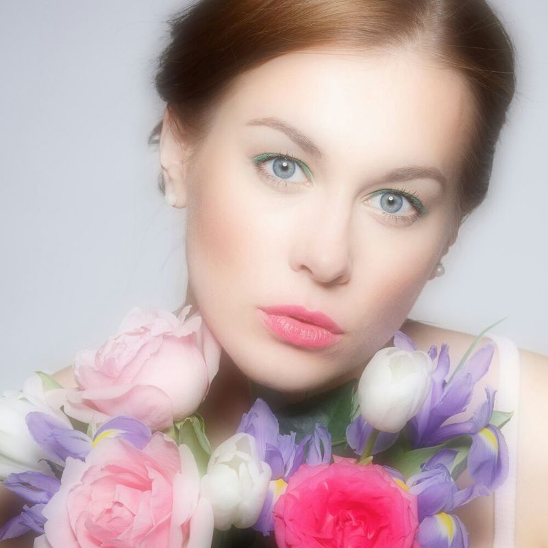 девушка, цветы, красота, нежность Нежность. photo preview