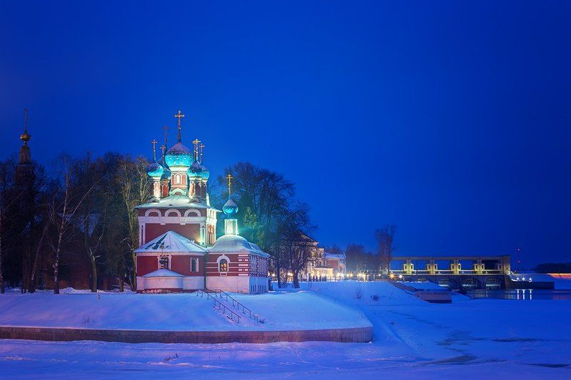 Углич, Золотое Кольцо Зимний вечерний Угличphoto preview