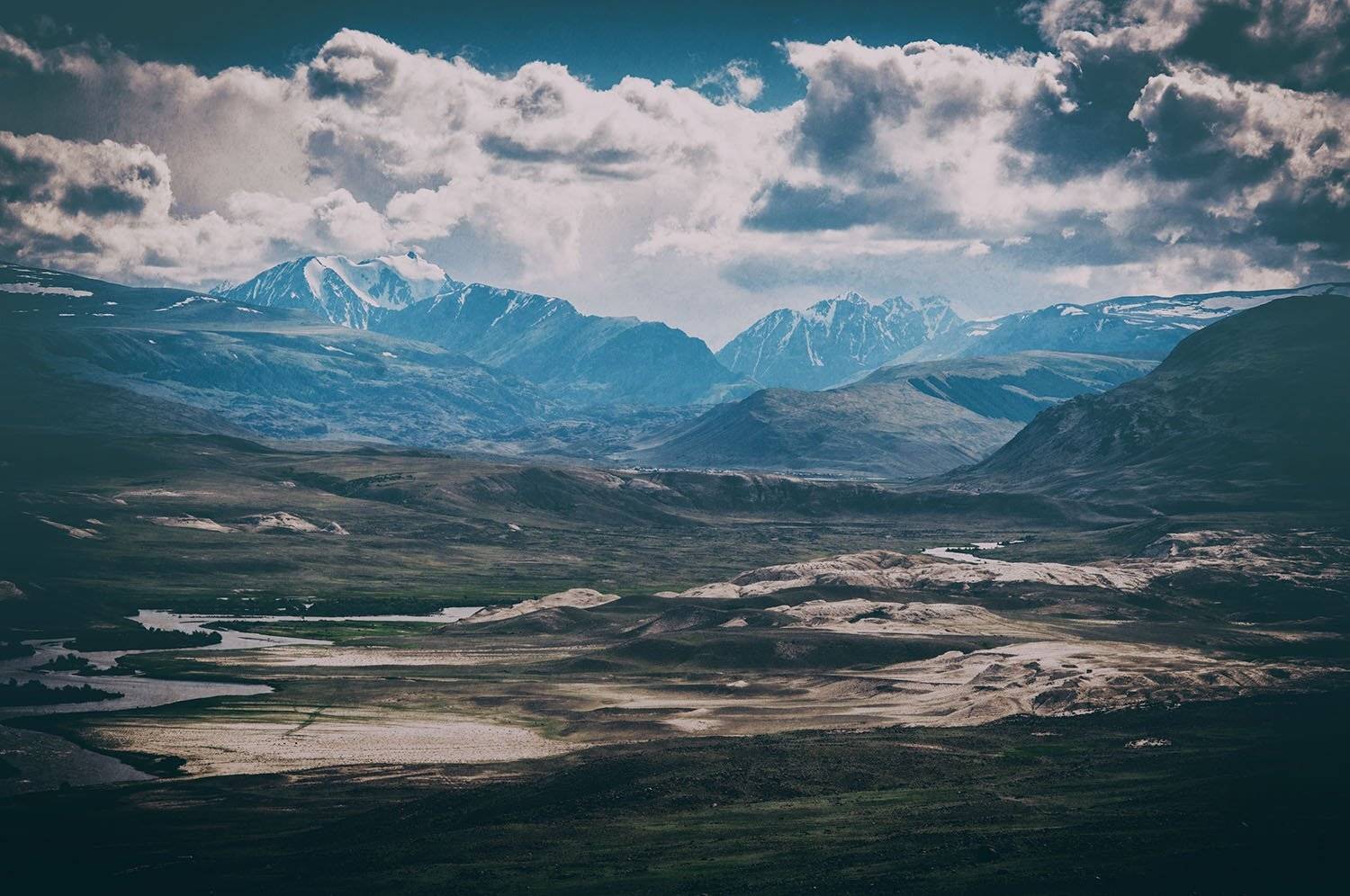 алтай, южно-чуйский, хребет, бельтир, степь, горы, ледник, снег, облака, небо, путешествие, лето,, Игорь Токарев