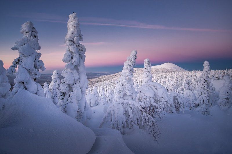 таганай, зима, закат, южный урал Путь в северную странуphoto preview