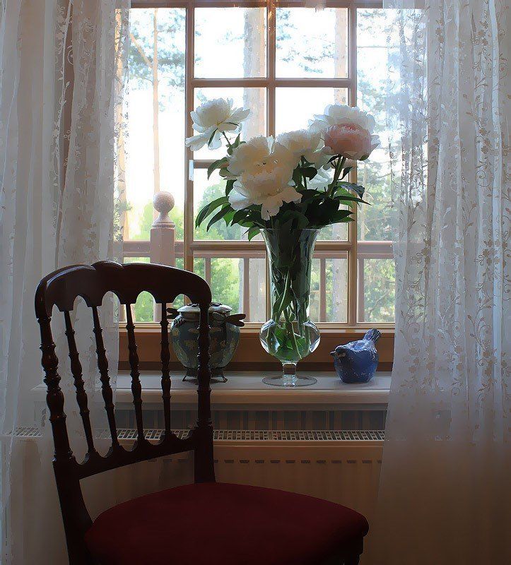 пион,стул,окно интерьерphoto preview