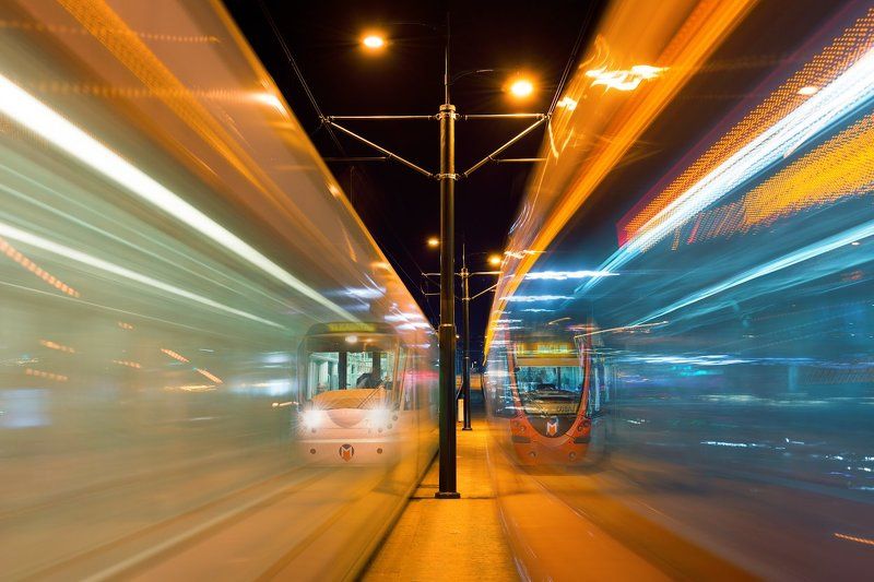 стамбул, ночь, трамвай, турция, Istanbul, night tram, Turkey, Вечное движениеphoto preview