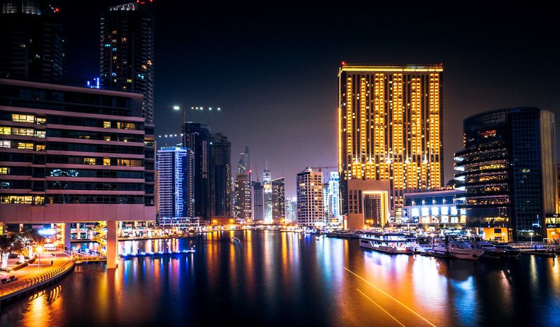 dubai, uae, landscape, architecture, light, city, town, night, life, color, building Dubai Marinaphoto preview