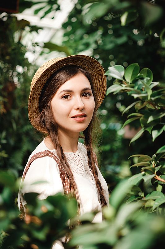 портрет девушка лето модель model portrait art girl summer annromanovska В оранжерееphoto preview