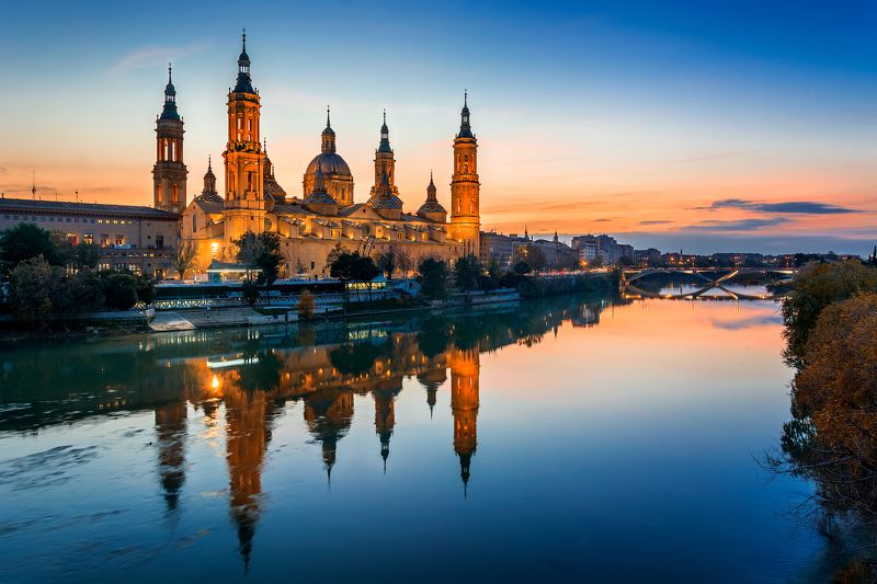 сарагосса, saragossa, zaragoza, spain, ebro river, ebro. Вечер в Сарагоссе.photo preview