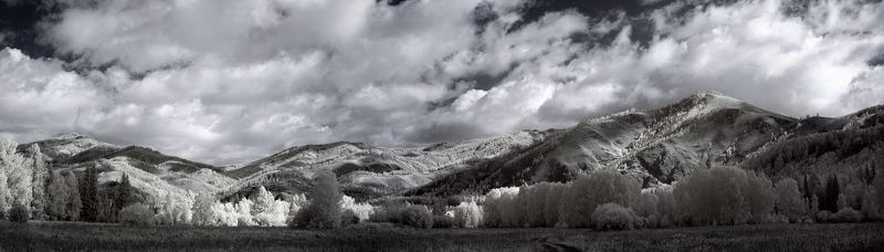 инфракрасный,фильтр,россия,сибирь,саяны,тува,тыва,панорама,пейзаж,ландшафт,небо,облака,горы,ir,infrared,landscape,mountains, Саяныphoto preview