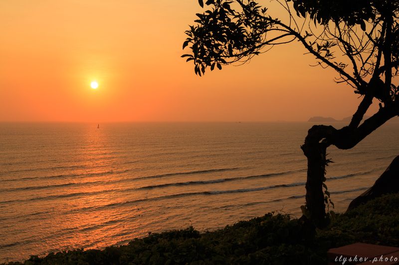 закат, пейзаж, природа, тихий океан, побережье, перу, южная америка Парусникphoto preview