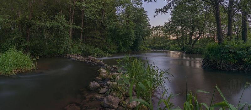 пороги река рассвет утро заморозка лес Ислочьphoto preview