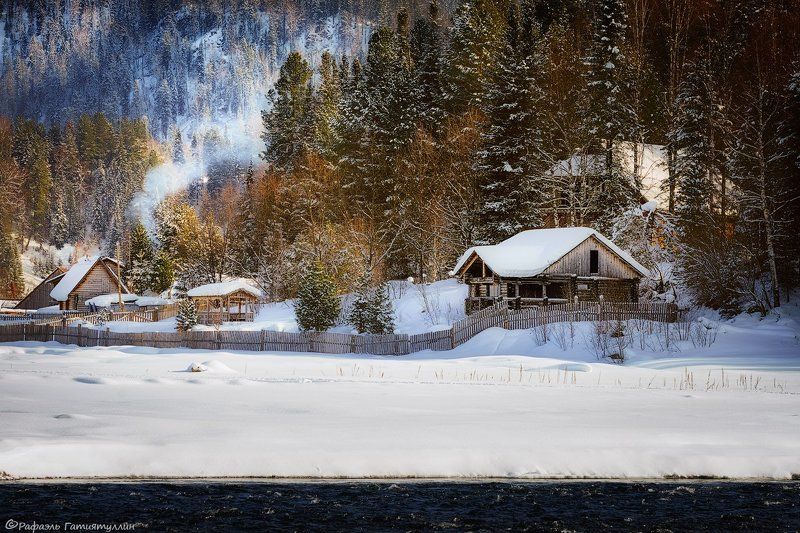 республика алтай, горный алтай, горы, телецкое, озеро, зима, иогач, артыбаш. Окрестности Иогача.photo preview