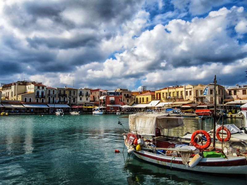 crete, clouds, sky landscape, tourism, travel, harbour, venetian, colorful Sea Breeze фото превью