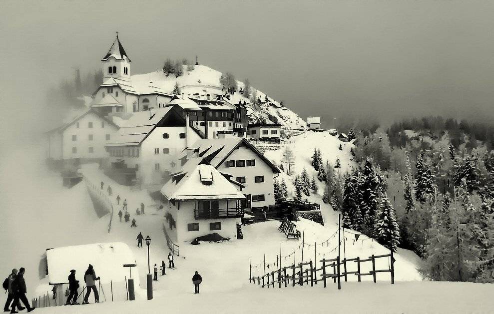 альпийская деревушка (вариант). Автор: Vasylevskyy Vitaliy горы, зима, деревушка, Vasylevskyy Vitaliy