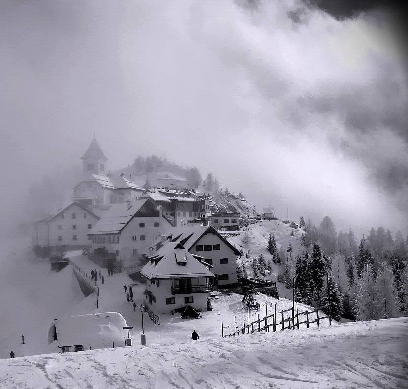 зима, горы, деревушка, Vasylevskyy Vitaliy