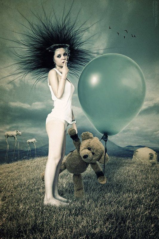 девушка, дали, трава, закруглённый, сигарета, небо, красиво, трусы, майка, накрашенная,носороги, коллаж, компьютерная, графика Неизведанноеphoto preview