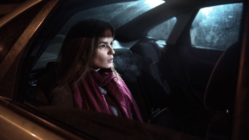 light darkness car night ufo girl cold parishkov Light in darknessphoto preview