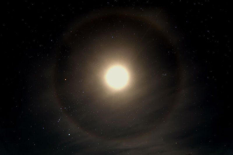 луна, гало, звезды, moon, halo, stars Лунное галоphoto preview