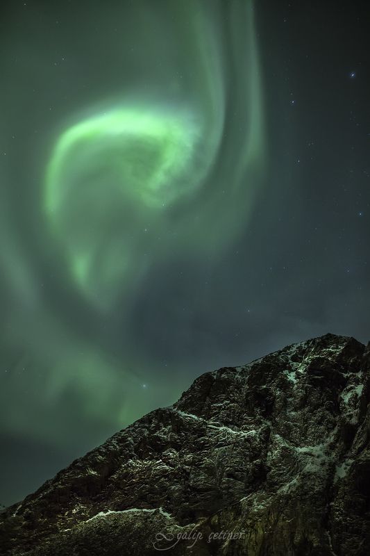 aurora borealis, aurora, night, landscape, landscapes, northern lights, norway, light, mountain The Fetus of Auroraphoto preview