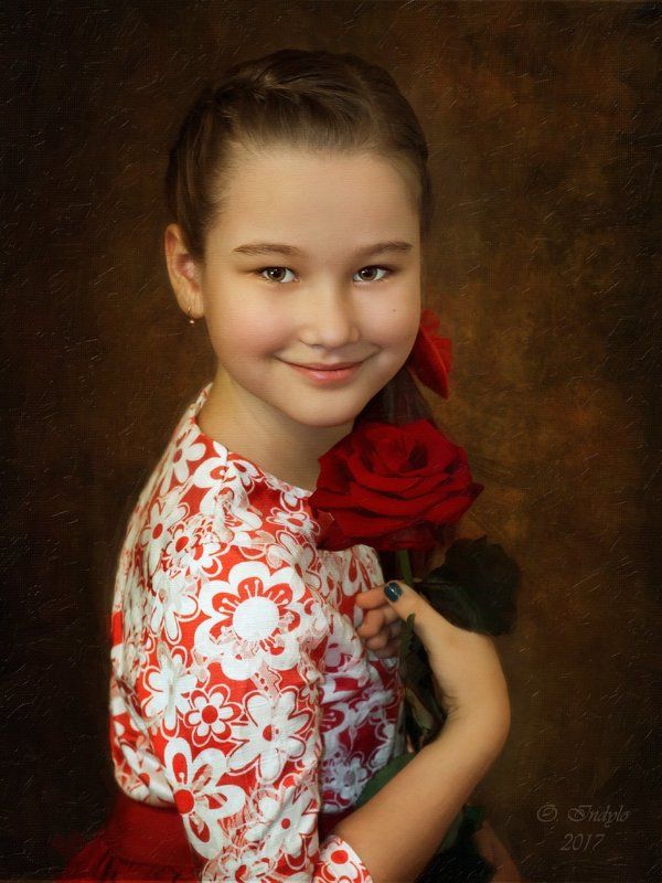 Girl with a rosephoto preview